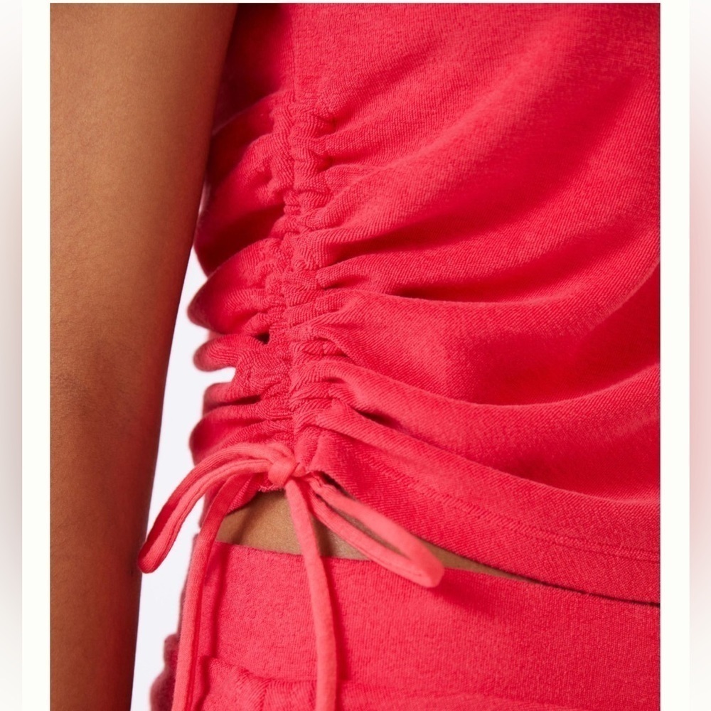 Anthropologie Daily Practice Ruched Baby Tank in Raspberry - Size Small - Picture 9 of 10
